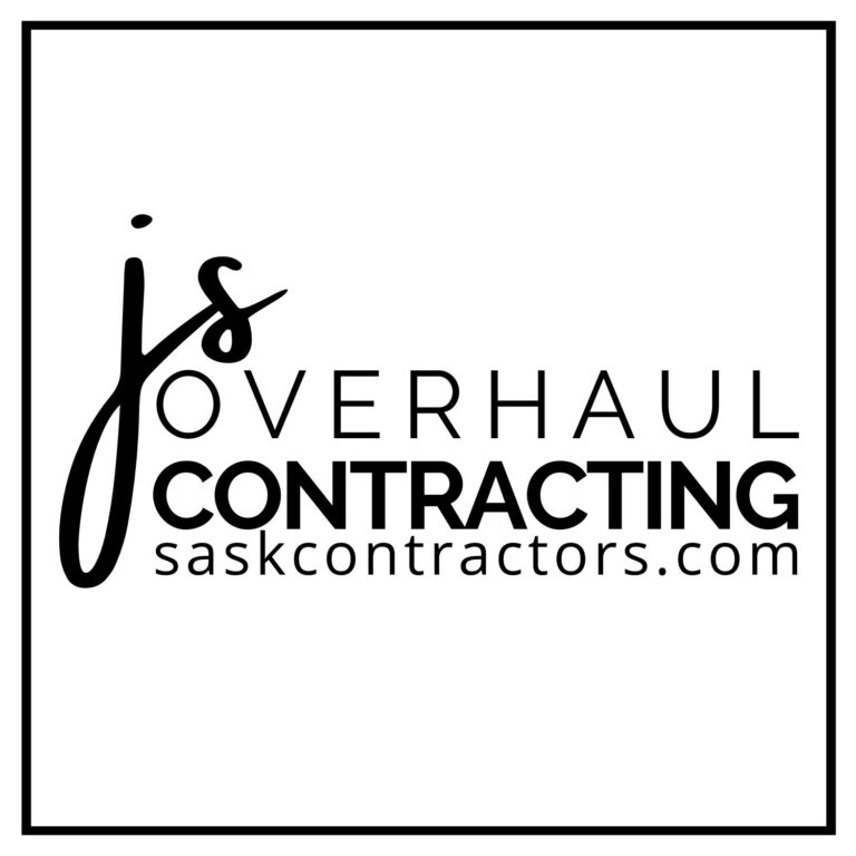 JS Overhaul Contracting Logo black and white neat font js in script font the rest in sleek easy to read fonts. saskcontractors.com 1500x1500 px